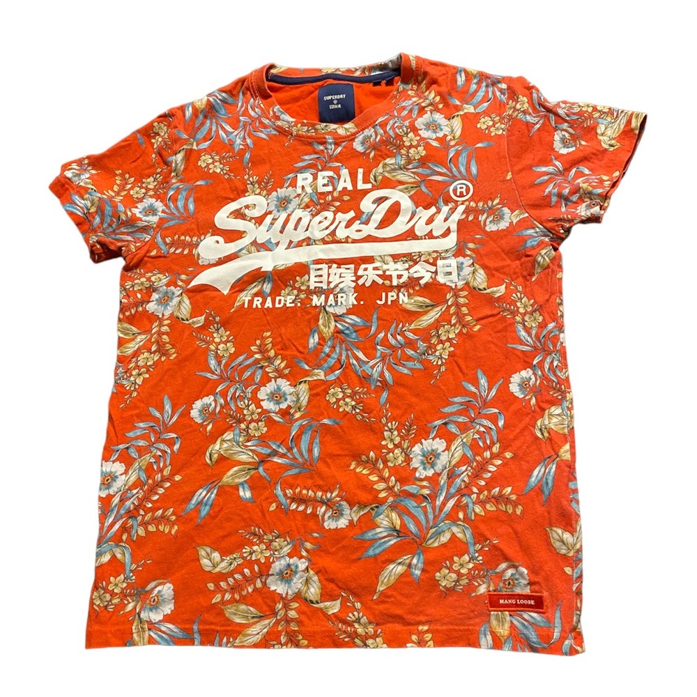 Superdry Vintage Tee Shirt Men's Large Logo Crew-Neck Short Sleeve Tropical